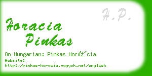 horacia pinkas business card